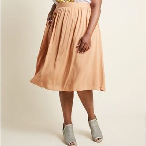 NWT ModCloth Matchmade Midi Skirt in Almond